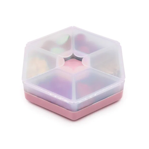 Φαγητοδοχείο Με Χωρίσματα Melii Hexagon Pink 23700