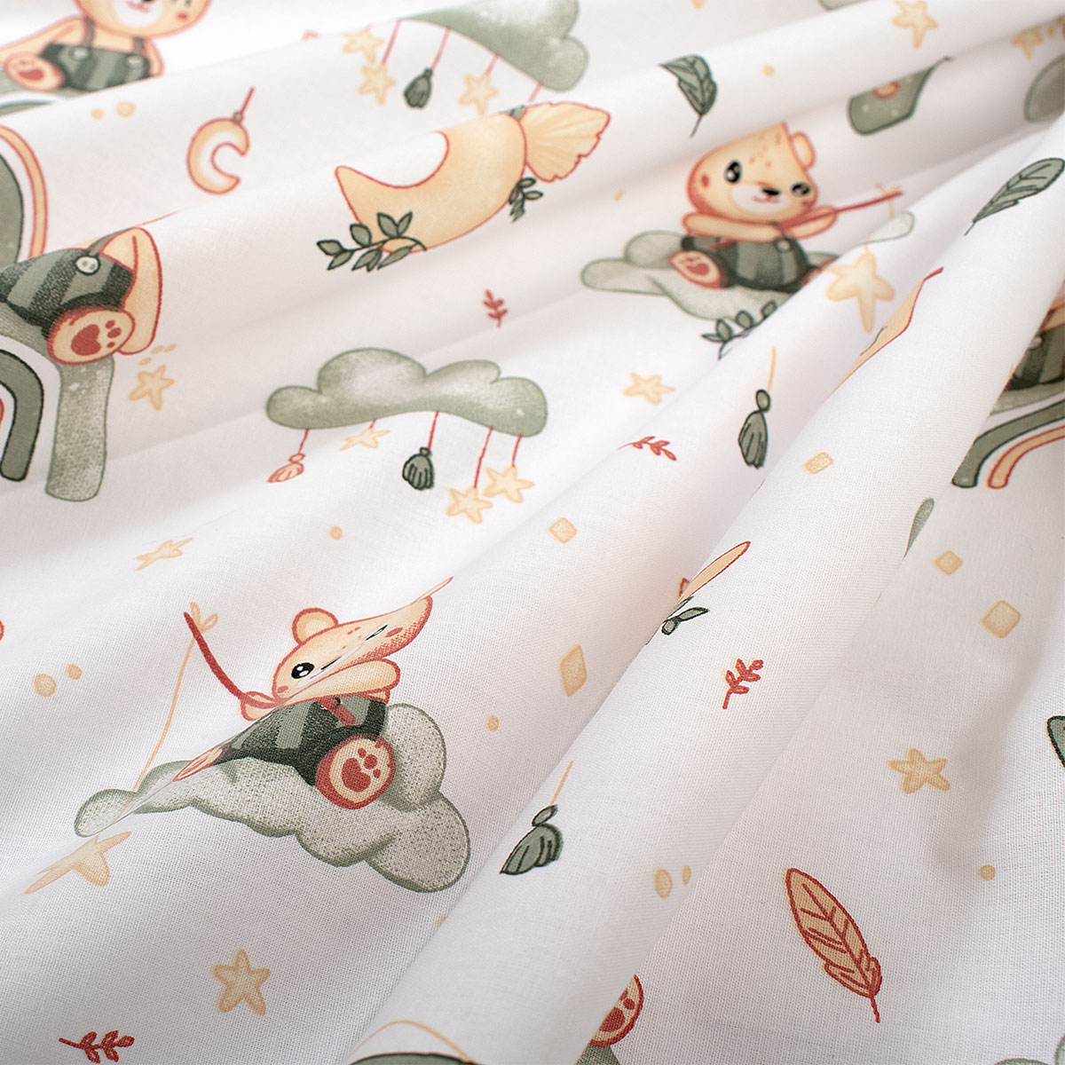 Πάνα Χασέ (80x80) Dimcol Cloudy Bear 581 White - Olive