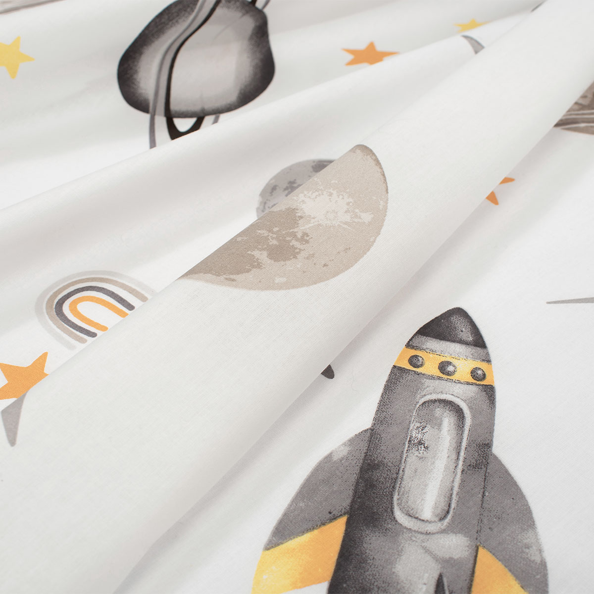 Σεντόνι Λίκνου (80x110) Dimcol Space Mission 183 White - Grey