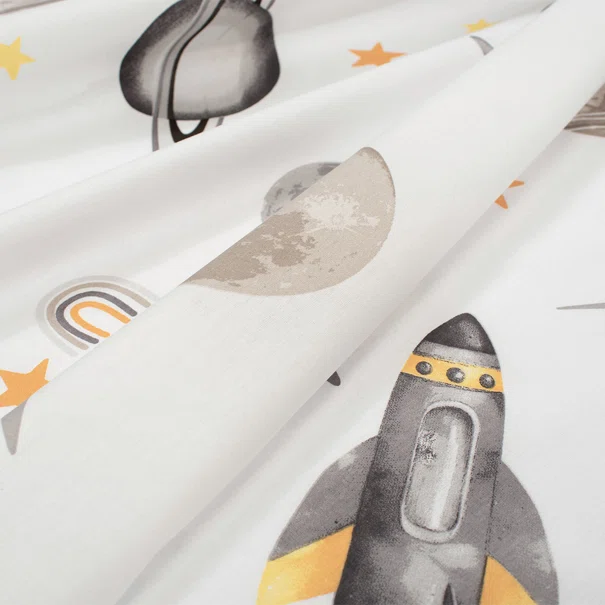 Σεντόνι Λίκνου (80x110) Dimcol Space Mission 183 White - Grey