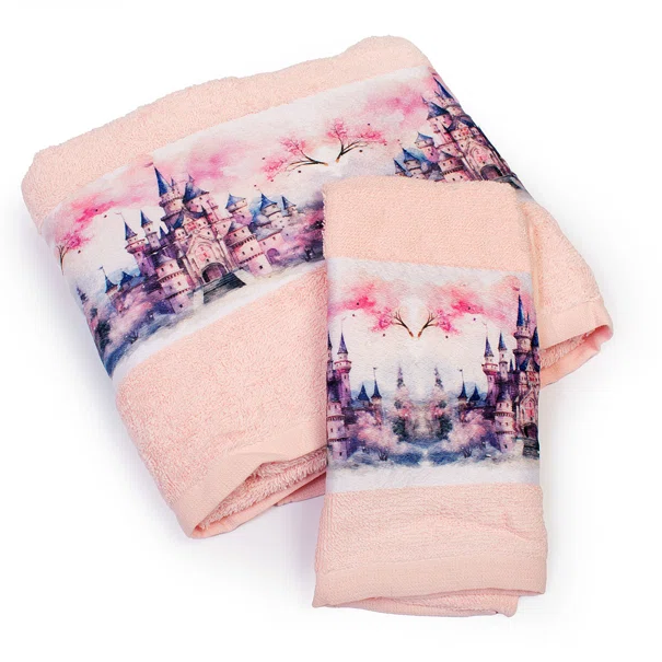 Παιδικές Πετσέτες (Σετ 2τμχ) Dimcol Fairytale Castle 325 Pink