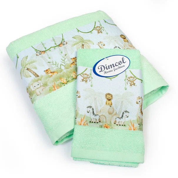 Παιδικές Πετσέτες (Σετ 2τμχ) Dimcol Jungle 352 Mint