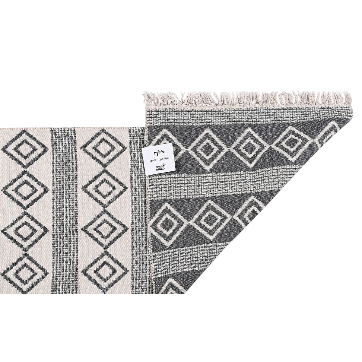 Χαλί Διαδρόμου 2 Όψεων (80X150) Polcarpet Aria Artkilim 22293 D Grey Χαλιά Διάδρομοι Spitishop
