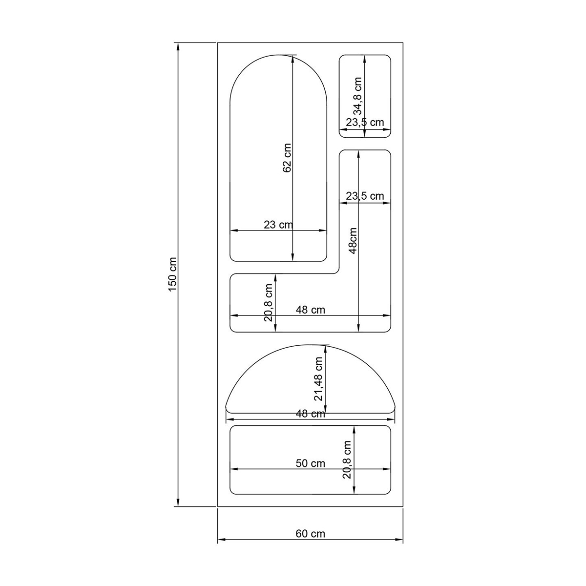 Βιβλιοθήκη Δαπέδου 5 Θέσεων (60X32X150) A-G Venus 125Gln1221 White Έπιπλα Βιβλιοθήκες - Ραφιέρες Λευκές Spitishop