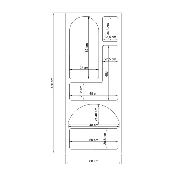 Βιβλιοθήκη Δαπέδου 5 Θέσεων (60x32x150) A-G Venus 125GLN1221 White