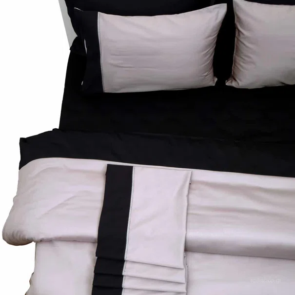 Σεντόνια Υπέρδιπλα (Σετ) Anna Riska Luxury Bicolour Grey/Black
