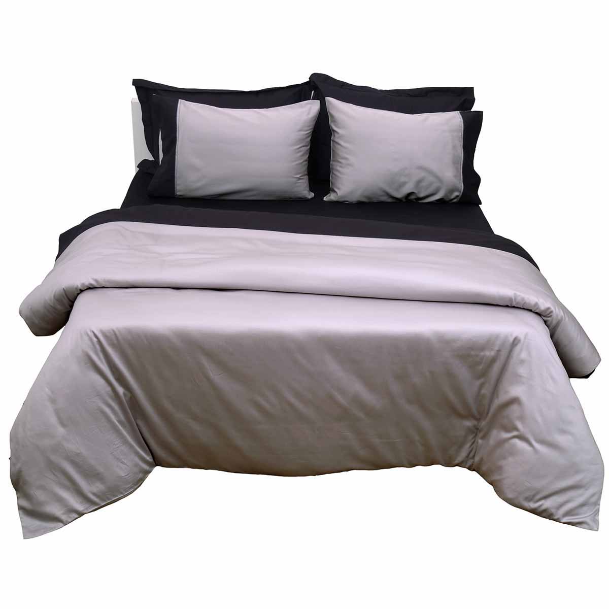 Πάπλωμα Υπέρδιπλο (220x240) 2 Όψεων Anna Riska Luxury Bicolour Grey/Black
