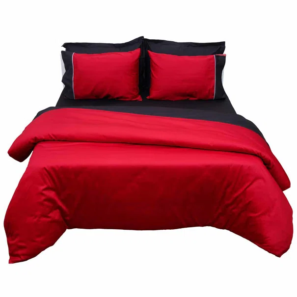 Παπλωματοθήκη Υπέρδιπλη (220x240) Anna Riska Luxury Bicolour Red/Black