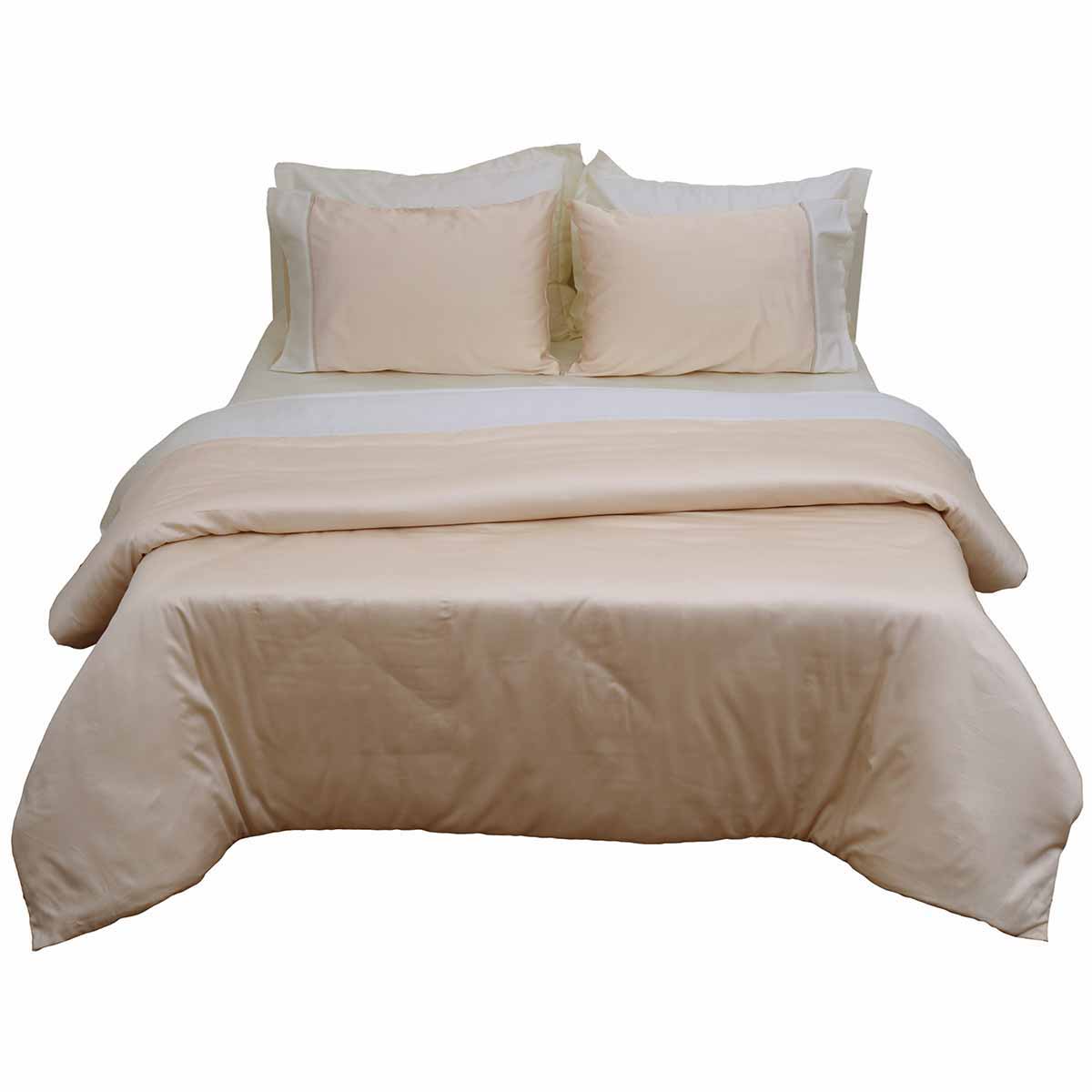 Παπλωματοθήκη Υπέρδιπλη (220x240) Anna Riska Luxury Bicolour Beige/Ivory