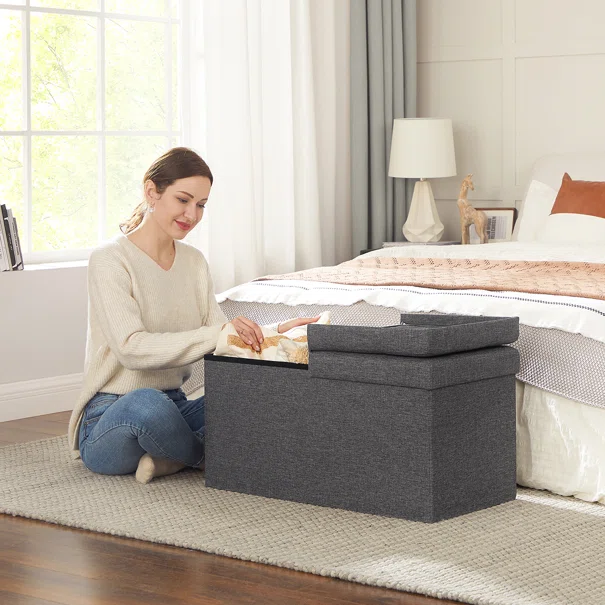 Ταμπουρέ Με Αποθηκευτικό Χώρο (76x38x38) Songmics LSF46GYZ