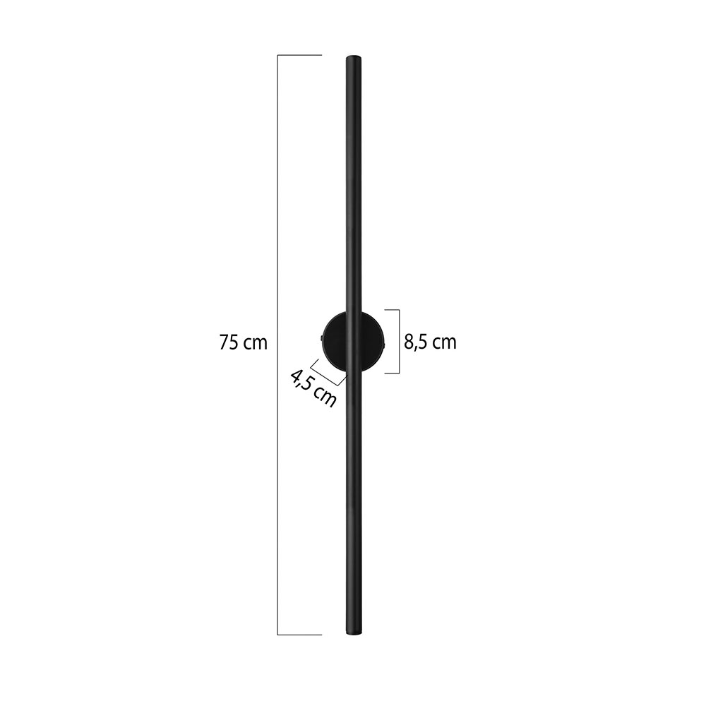 Απλίκα Τοίχου Led Heronia Line Black 01-0425 Φωτιστικά Spitishop