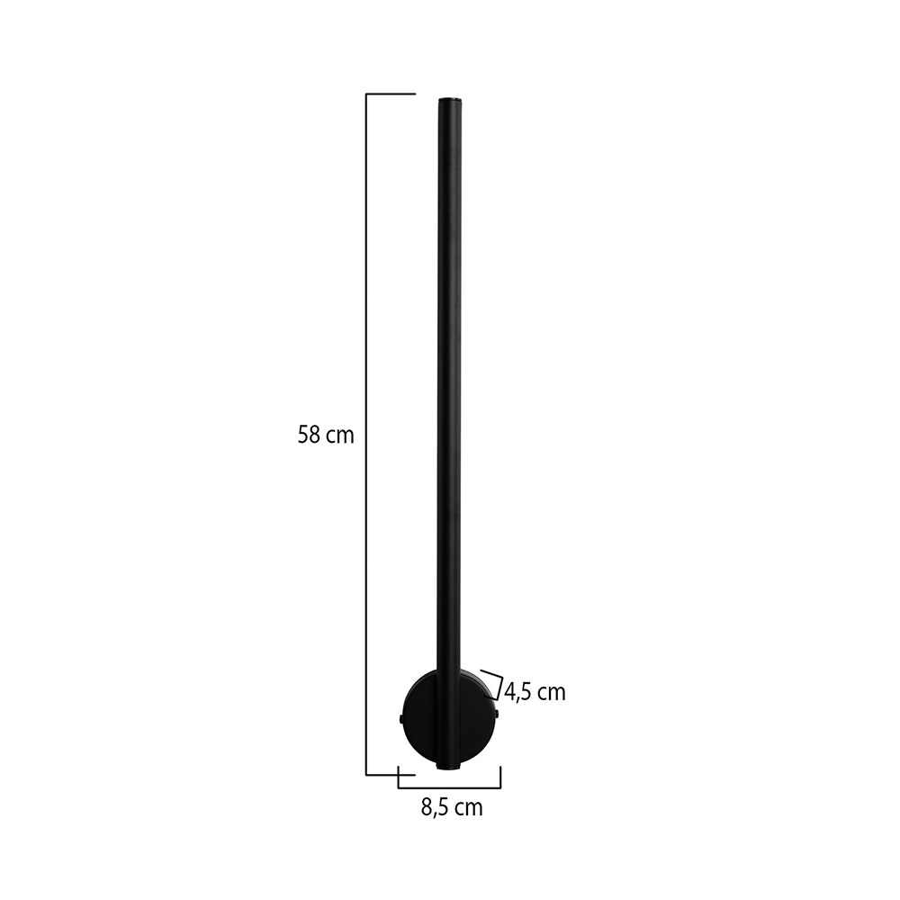 Απλίκα Τοίχου Led Heronia Line Black 01-0426 Φωτιστικά Spitishop