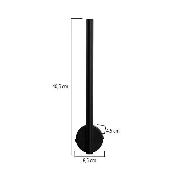 Απλίκα Τοίχου LED Heronia Line Black 01-0427