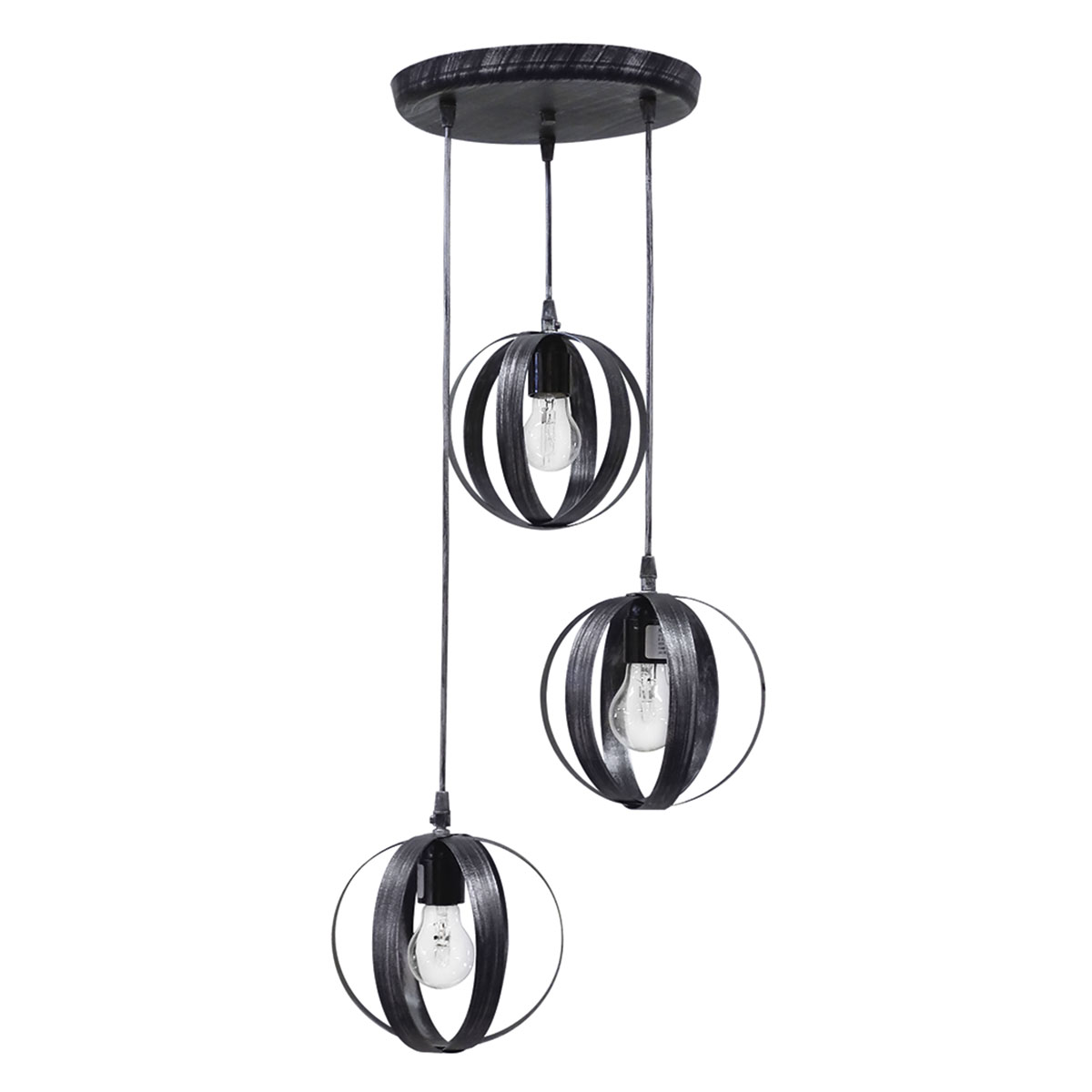 Φωτιστικό Οροφής Τρίφωτο Heronia Lama Black 34-0085