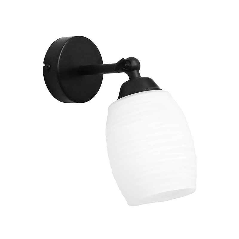 Απλίκα Τοίχου Heronia Barrel Black/White 01-0395