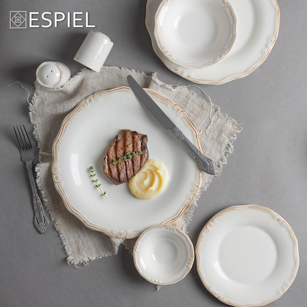 Πιατέλα Σερβιρίσματος Οβάλ (32X21X3) Espiel Tiffany Creme Rsv105K6 Είδη Πιατέλες Spitishop