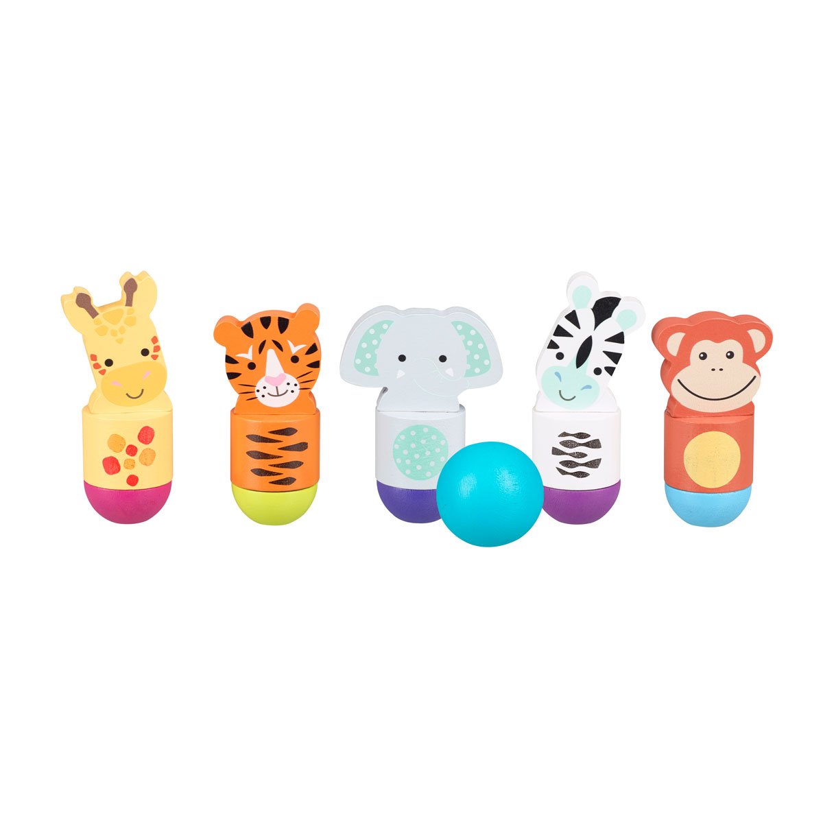 Ξύλινο Παιχνίδι Μπόουλινγκ Orange Tree Toys Jungle Animals 60-03228 Παιχνίδια Ξύλινα Spitishop