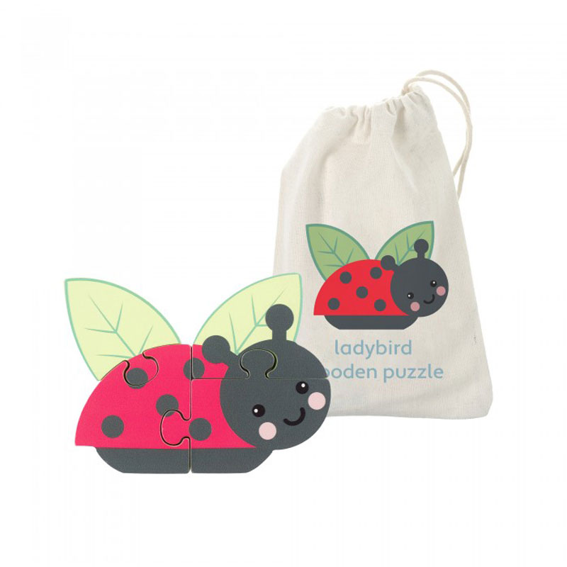 Ξύλινο Παζλ Με 4 Κομμάτια Orange Tree Toys Ladybug 60-06296
