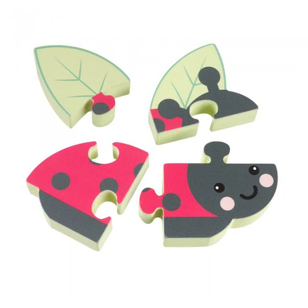 Ξύλινο Παζλ Με 4 Κομμάτια Orange Tree Toys Ladybug 60-06296