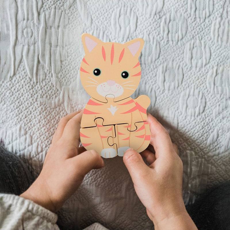 Ξύλινο Παζλ Με 4 Κομμάτια Orange Tree Toys Cat 60-06764
