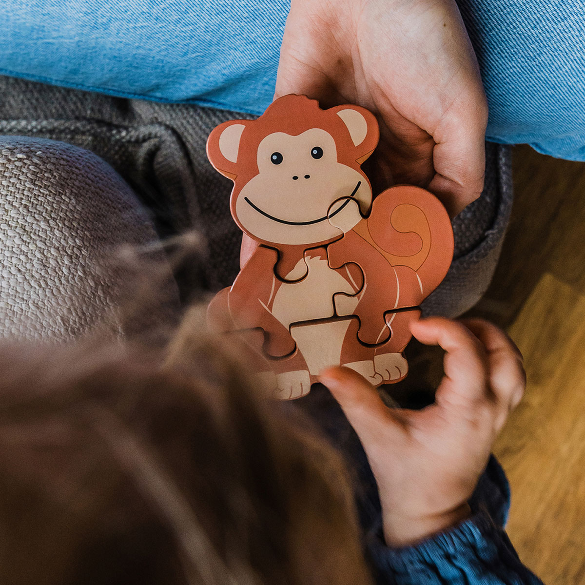 Ξύλινο Παζλ Με 4 Κομμάτια Orange Tree Toys Monkey 60-06986