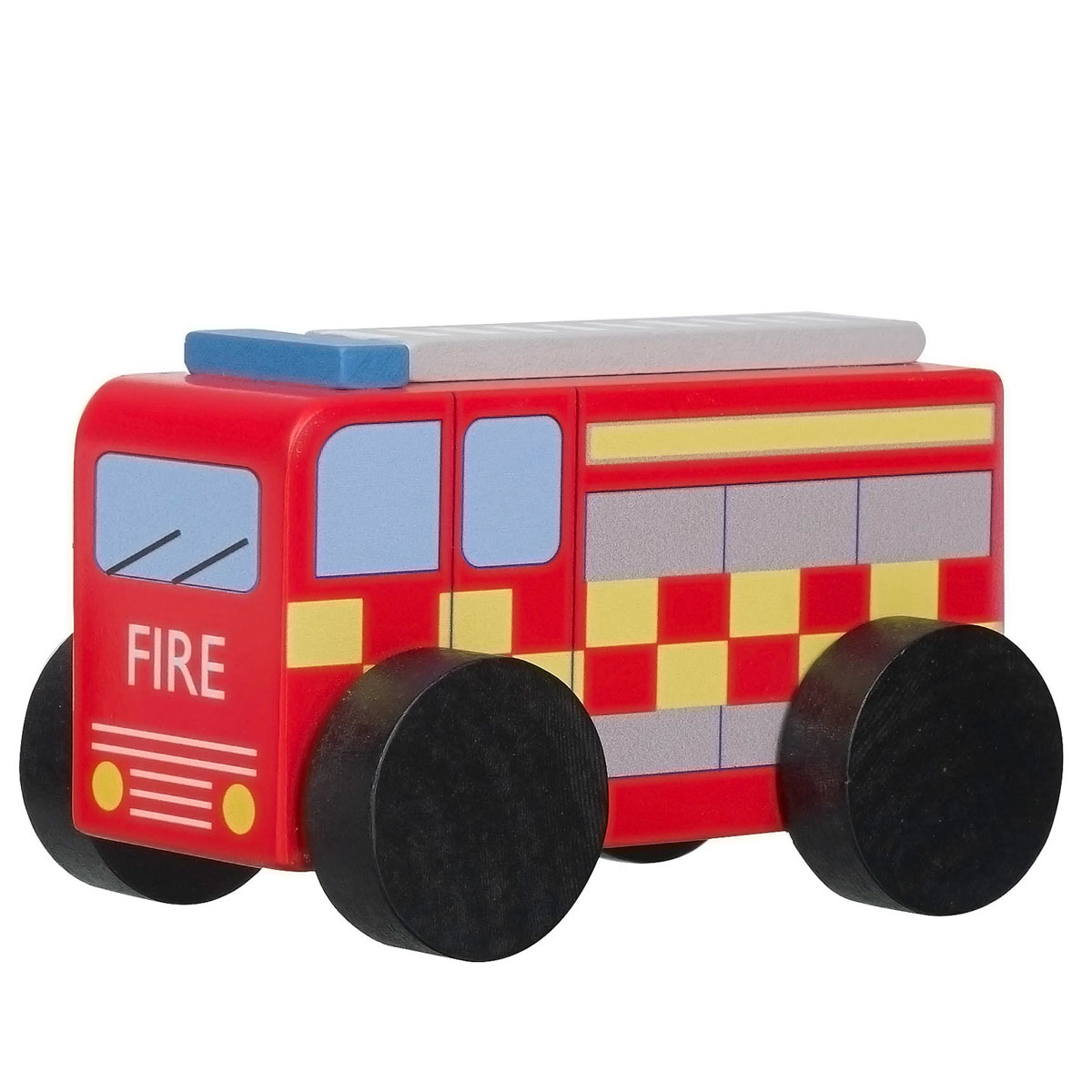 Ξύλινο Παιχνίδι Τρεχαλίτσα Orange Tree Toys Fire Department 60-07411 Παιχνίδια Βρεφικά για Μωρά 12 - 18 Μηνών Spitishop