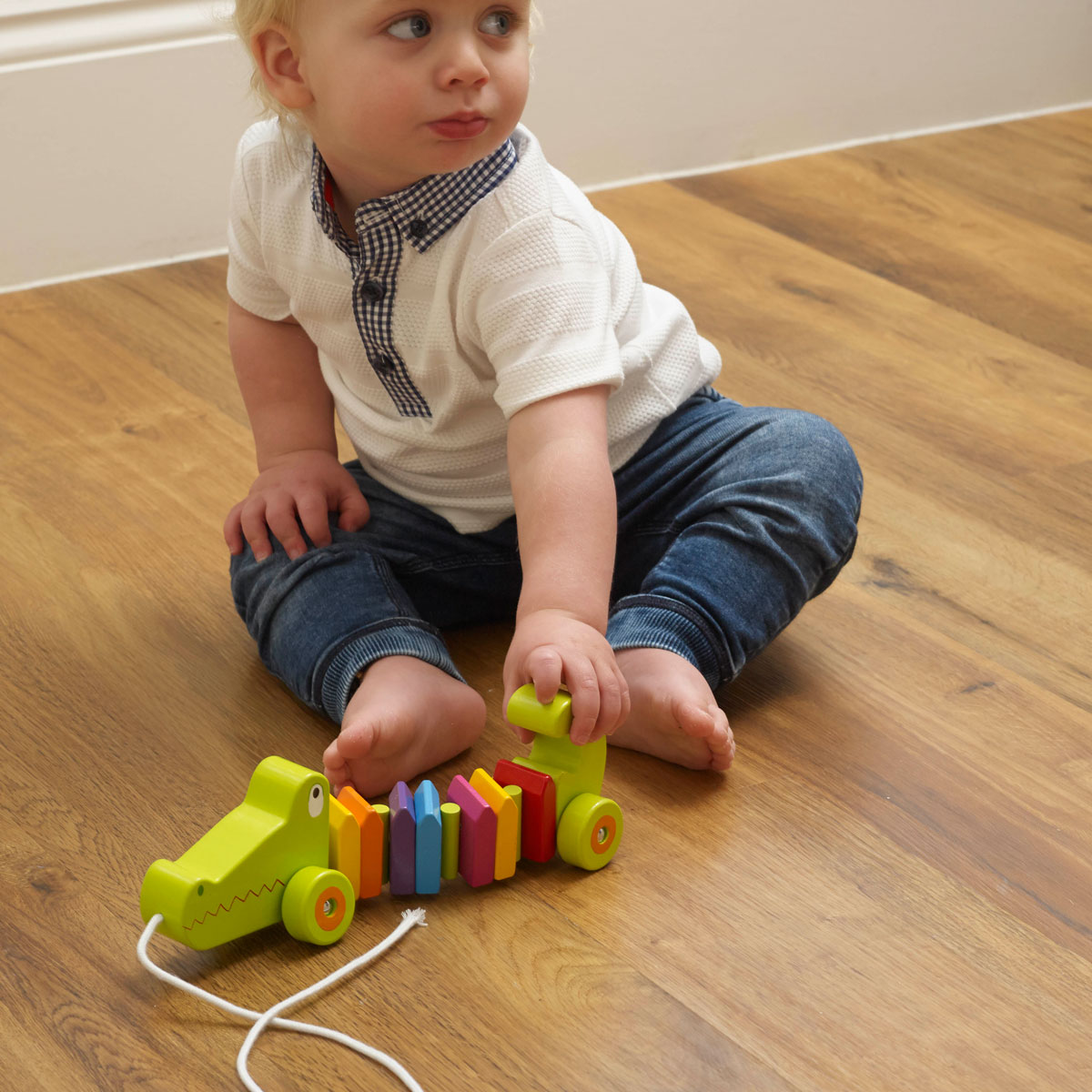 Ξύλινο Παιχνίδι Τρεχαλίτσα Orange Tree Toys Crocodile 60-09352 Παιχνίδια Βρεφικά για Μωρά 12 - 18 Μηνών Spitishop
