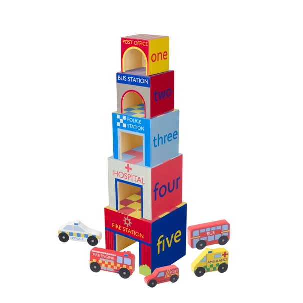 Ξύλινο Κύβοι Στοίβαξης (Σετ 10τμχ) Orange Tree Toys Police 60-12350
