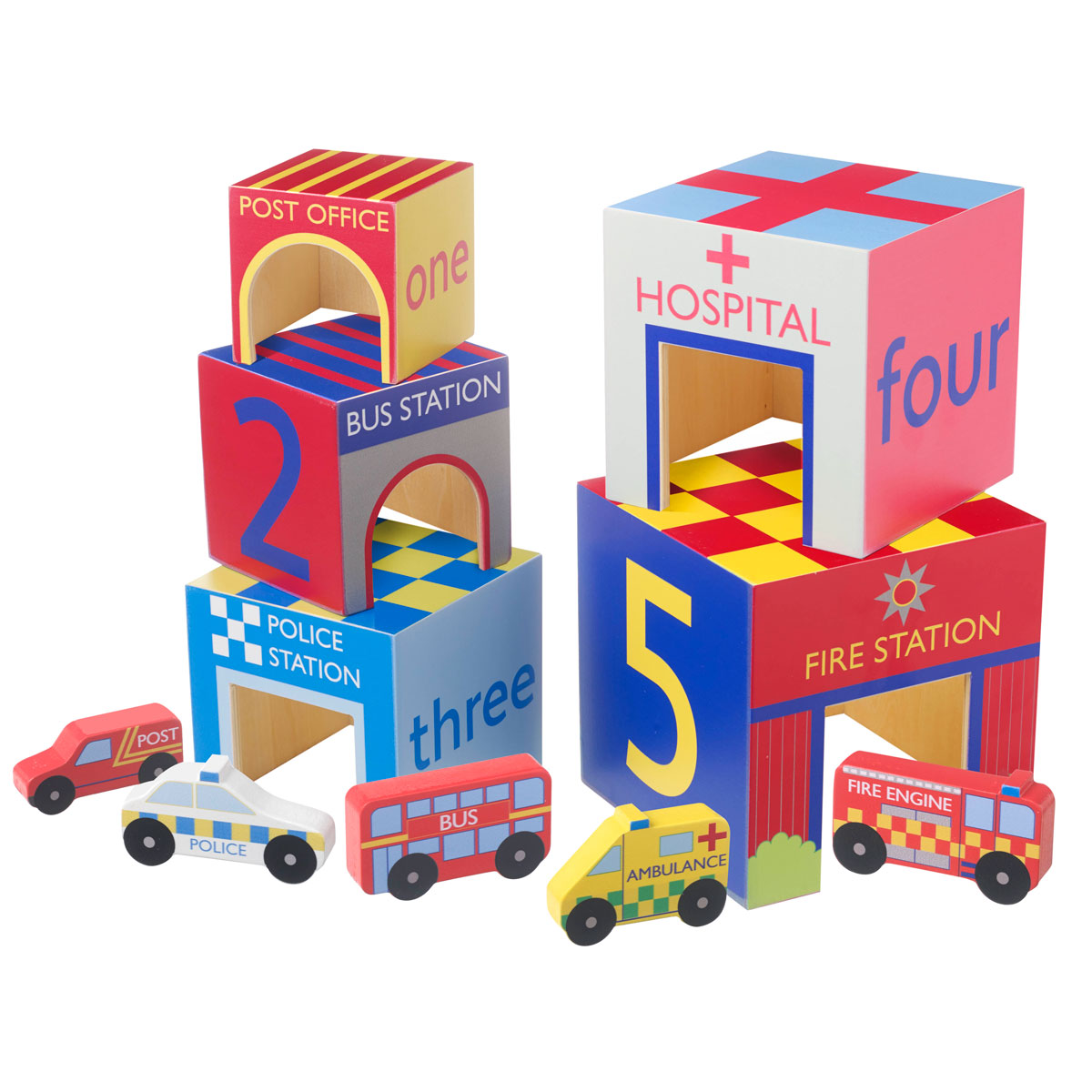 Ξύλινο Κύβοι Στοίβαξης (Σετ 10τμχ) Orange Tree Toys Police 60-12350
