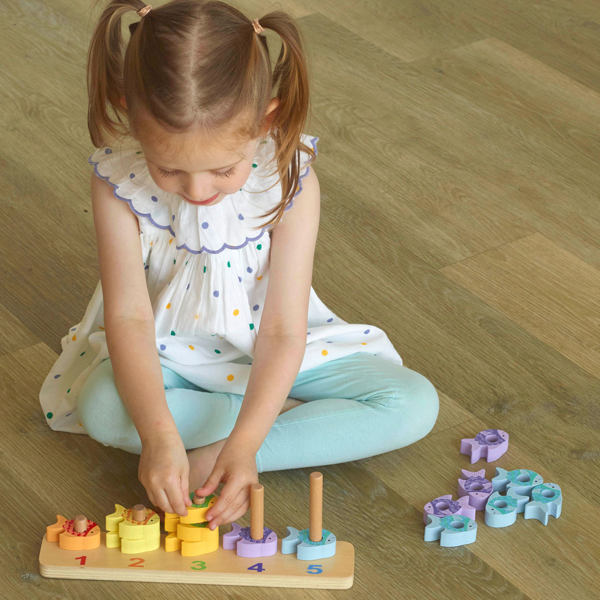Ξύλινο Παιχνίδι Στοίβαξης (Σετ 15τμχ) Orange Tree Toys Sea Life 60-12974