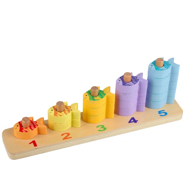 Ξύλινο Παιχνίδι Στοίβαξης (Σετ 15τμχ) Orange Tree Toys Sea Life 60-12974