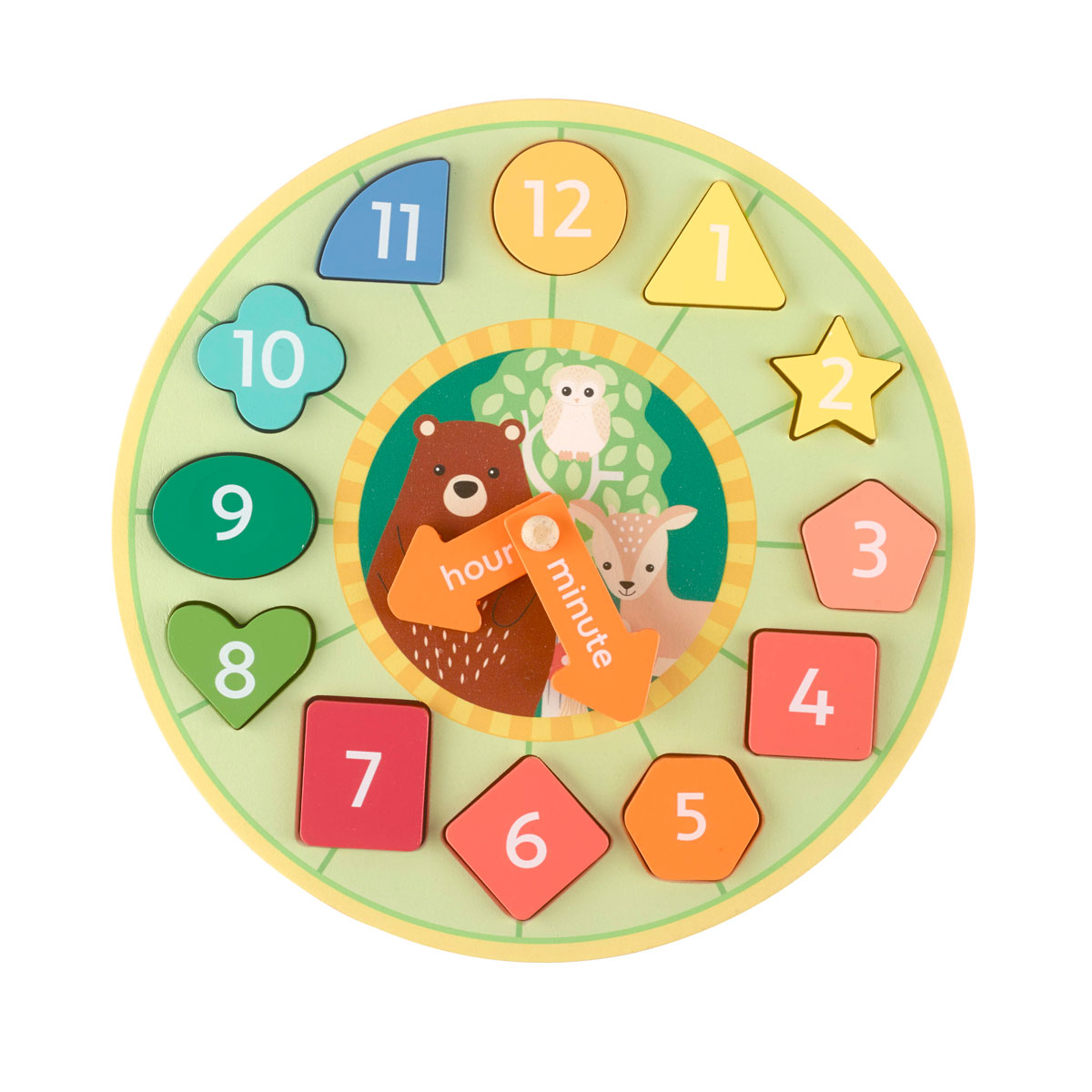 Ξύλινο Εκπαιδευτικό Παιχνίδι Ρολόι (Φ25.4) Orange Tree Toys Woodland 60-13142