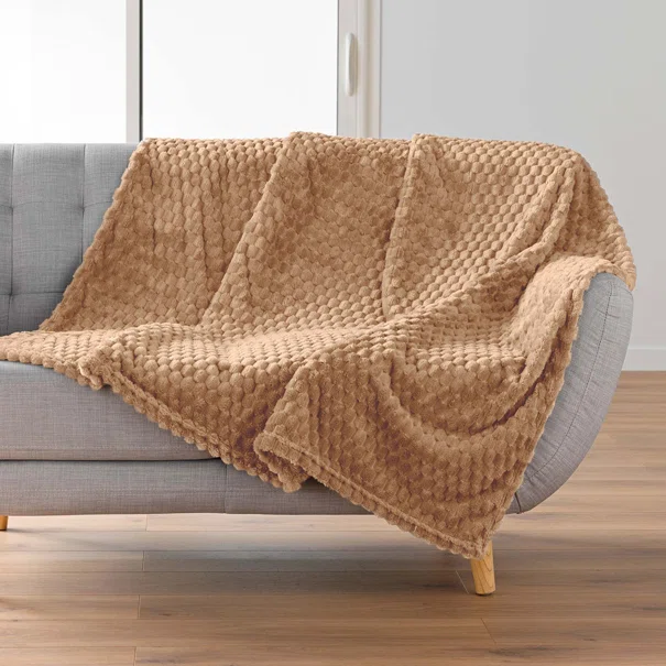 Κουβέρτα Καναπέ Fleece (125x150) L-C Mini Frosty Camel 1612816