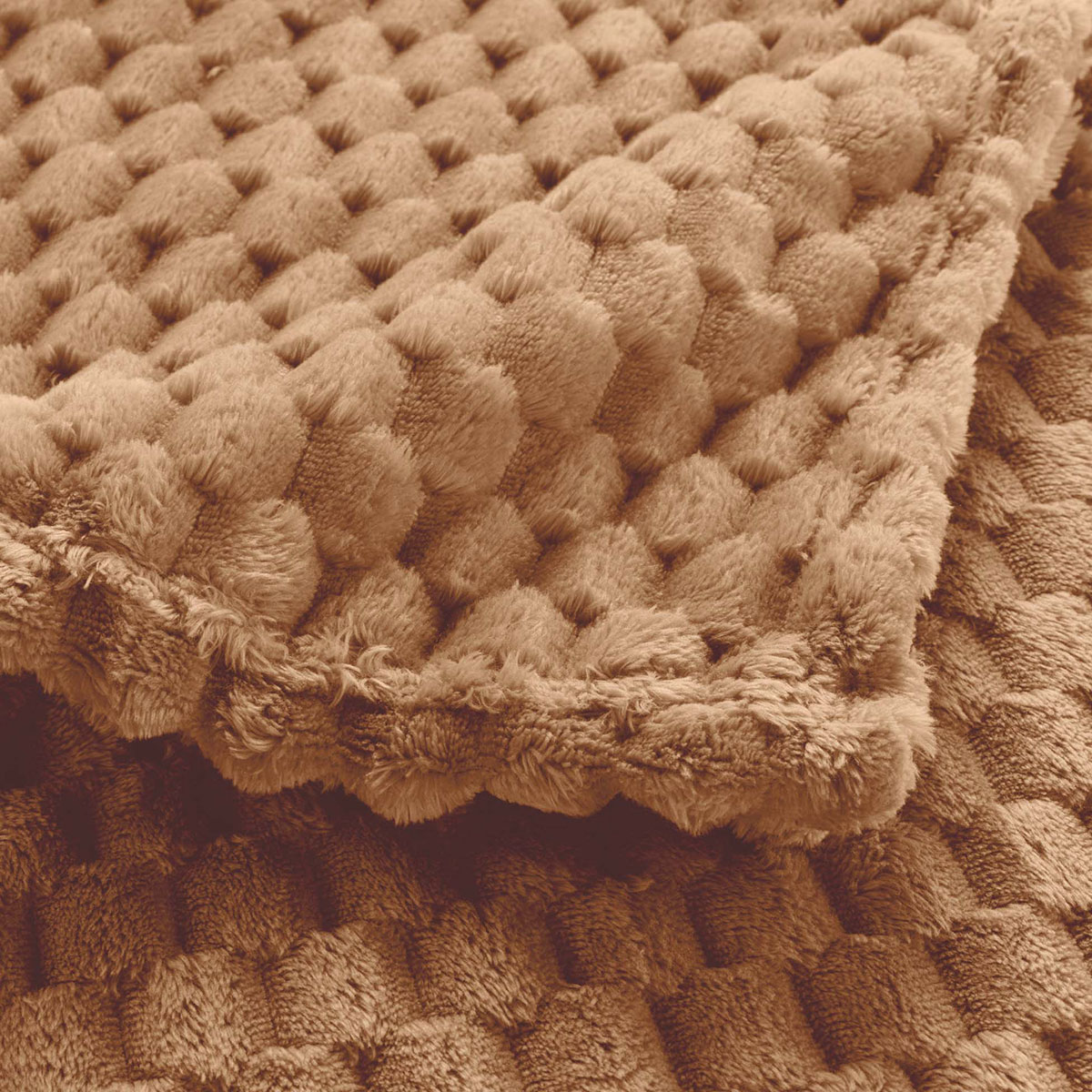 Κουβέρτα Καναπέ Fleece (125X150) L-C Mini Frosty Camel 1612816 Λευκά Είδη Σαλονιού Κουβέρτες Spitishop