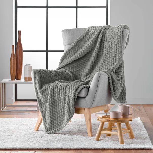 Κουβέρτα Καναπέ Fleece (125x150) L-C Mini Frosty Gris 1612811