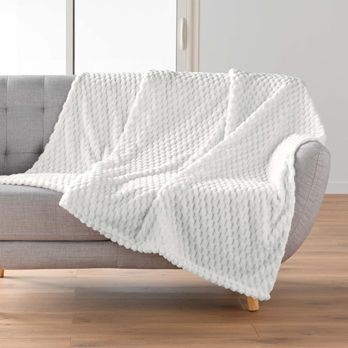 Κουβέρτα Καναπέ Fleece (125x150) L-C Mini Frosty Naturel 1612814