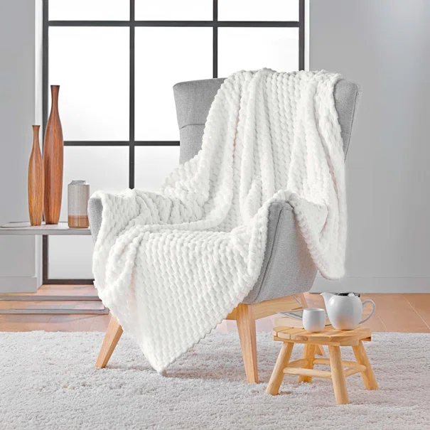 Κουβέρτα Καναπέ Fleece (125x150) L-C Mini Frosty Naturel 1612814