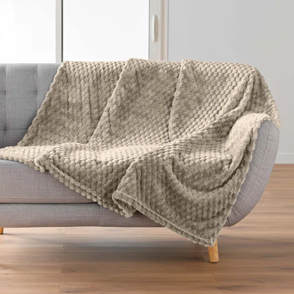 Κουβέρτα Καναπέ Fleece (125x150) L-C Mini Frosty Taupe 1612812