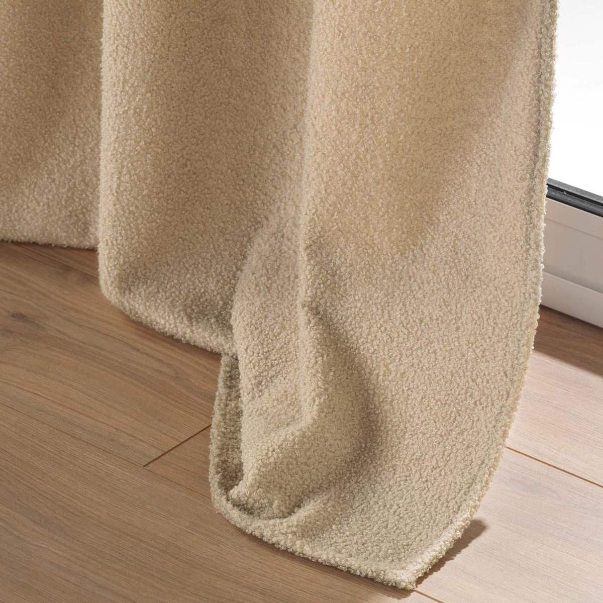 Κουρτίνα Μπουκλέ (140X240) με Τρουκς L-C Wooly Beige 1612082 Κουρτίνες Κρεβατοκάμαρας Spitishop