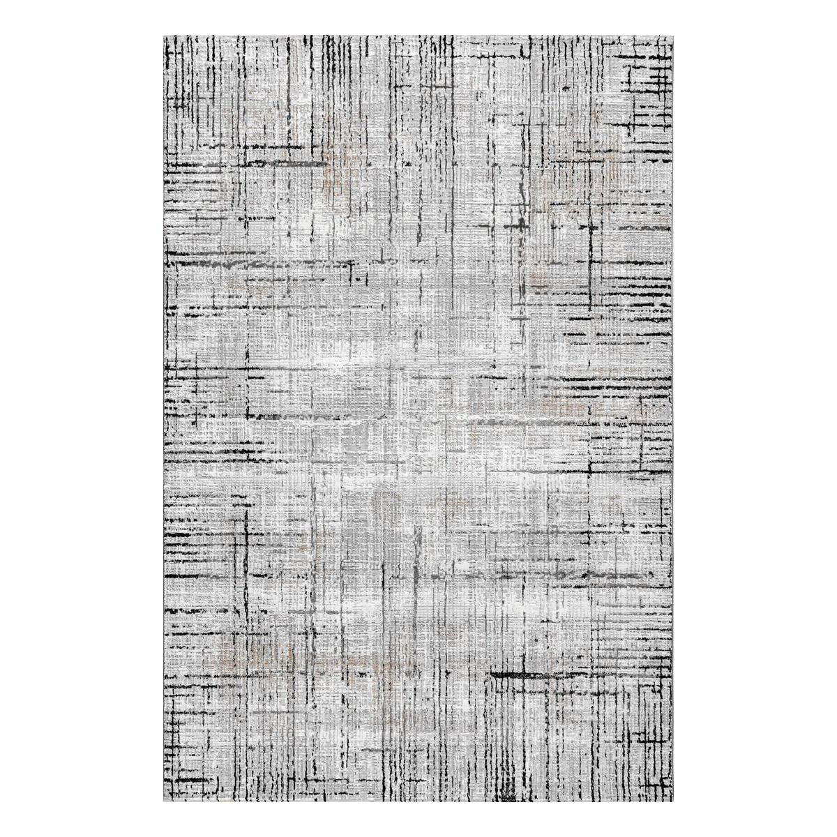 Χαλί (160X230) Polcarpet Venice Merry 542 Grey Black Χαλιά Σαλονιού Χειμερινά Μοντερνα Spitishop