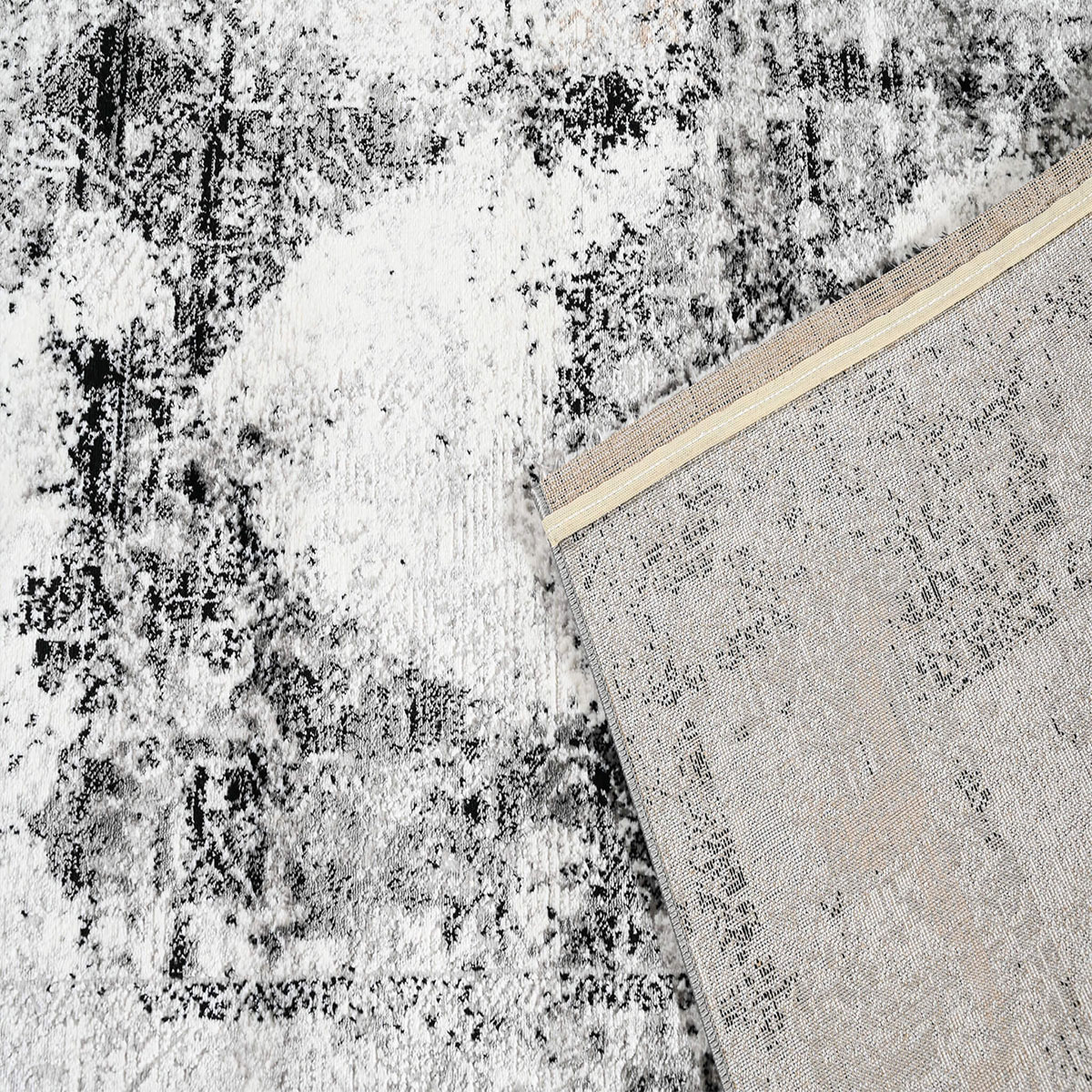 Χαλί (200X290) Polcarpet Venice Merry 424 Grey Black Χαλιά Σαλονιού Χειμερινά Spitishop