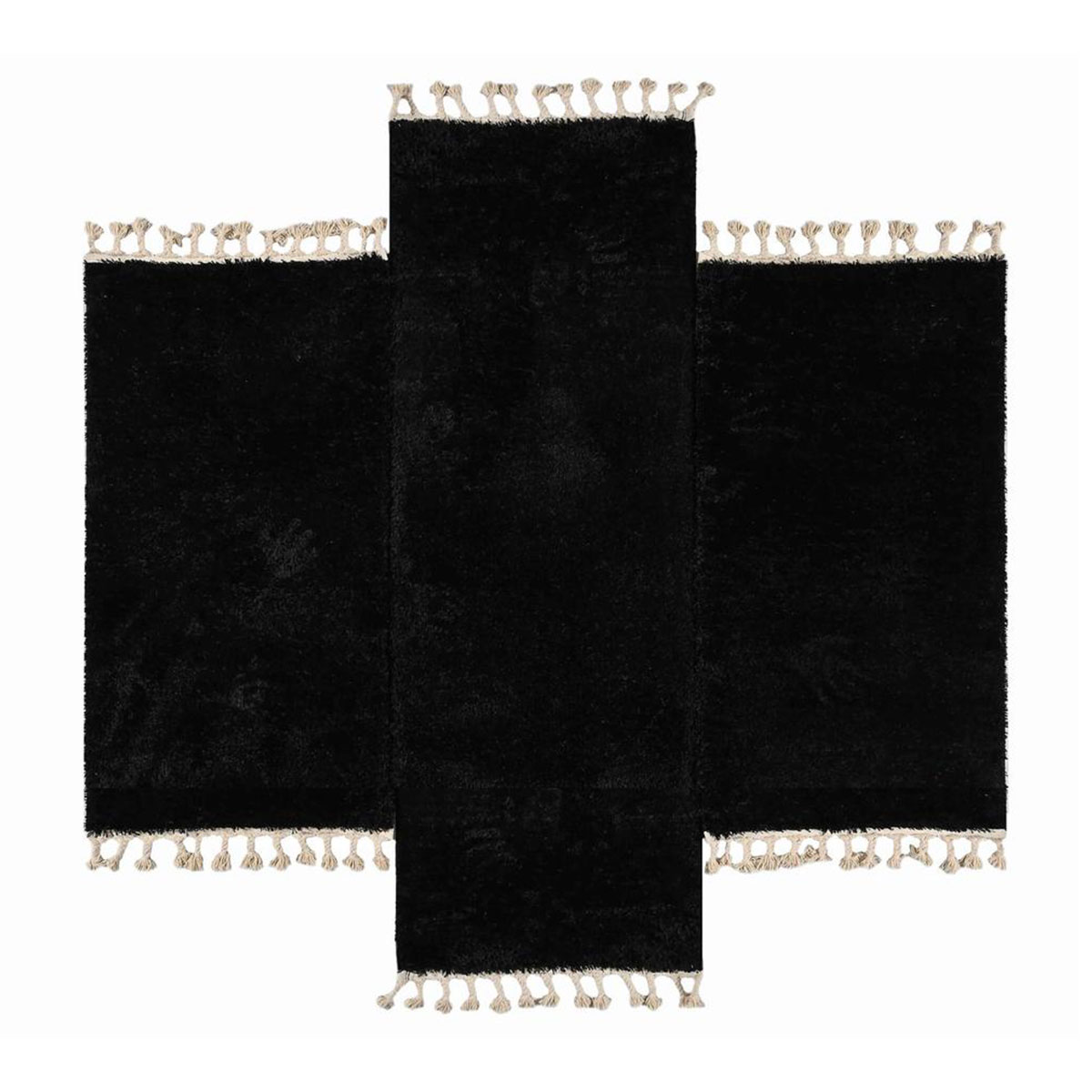 Χαλιά Κρεβατοκάμαρας (Σετ 3τμχ) Polcarpet Silky Shaggy Black
