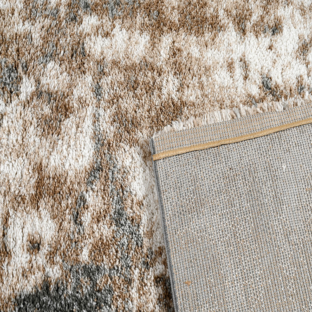 Χαλί (165X230) Polcarpet Puffy Shaggy 381 Grey Beige Χαλιά Σαλονιού Χειμερινά Spitishop