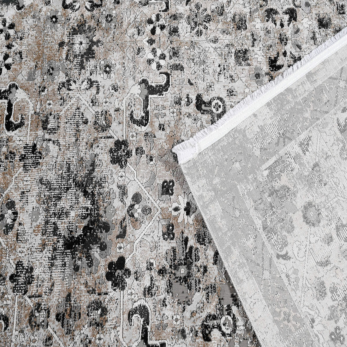 Χαλί (195X290) Polcarpet Dalia 2089 Grey Black Χαλιά Σαλονιού Χειμερινά Κλασικά Spitishop