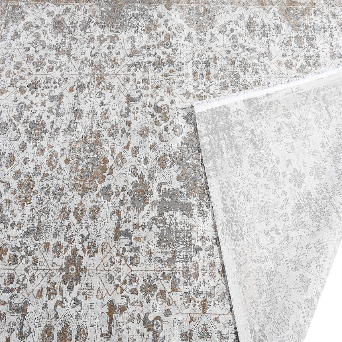 Χαλί (195X290) Polcarpet Dalia 2089 White Beige Χαλιά Σαλονιού Χειμερινά Κλασικά Spitishop