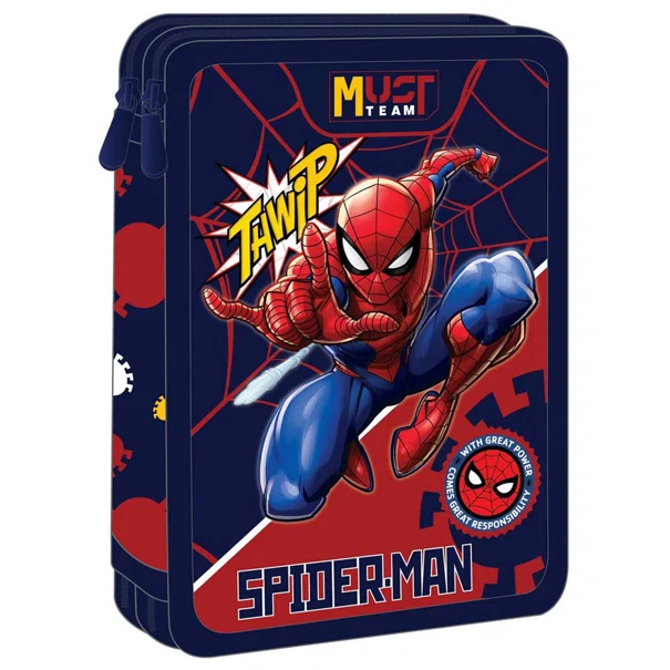 Κασετίνα Διπλή Γεμάτη (15x5x21) Must Spiderman Thwip 000508559