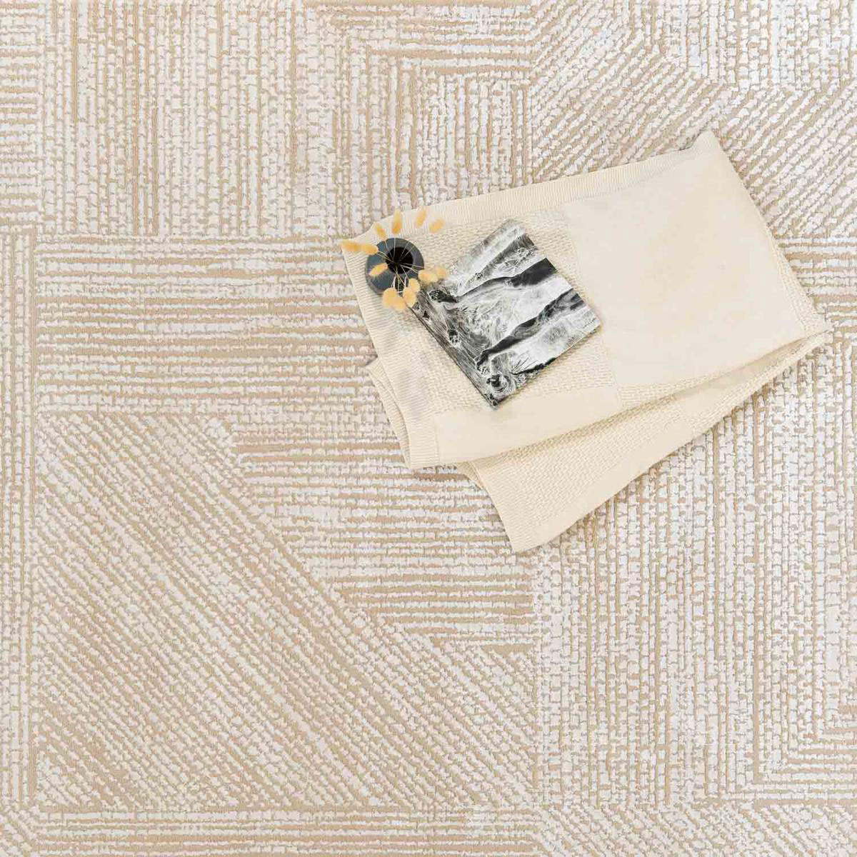 Χαλί (200X250) Ezzo Carlota E703B1W Beige Χαλιά Σαλονιού Χειμερινά Μοντερνα Spitishop