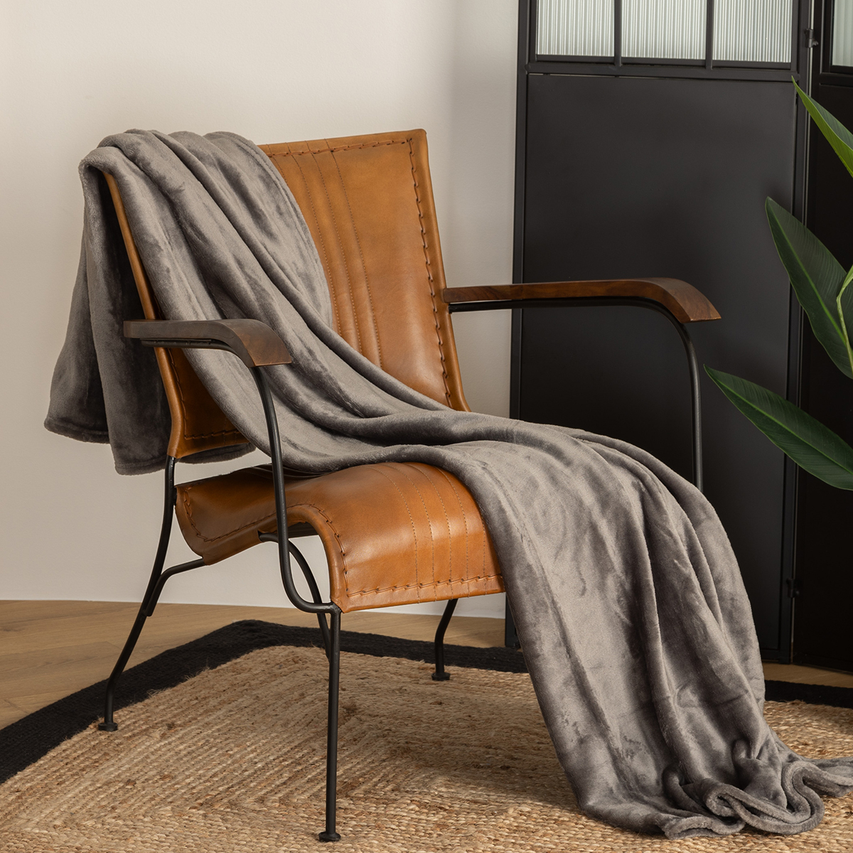Κουβέρτα Καναπέ Fleece (130x180) A-S Flannel D.Grey 156047L