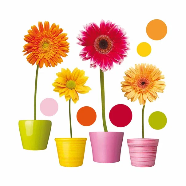 Αυτοκόλλητα Παραθύρου Διπλής Όψης Ango Gerberas 64003