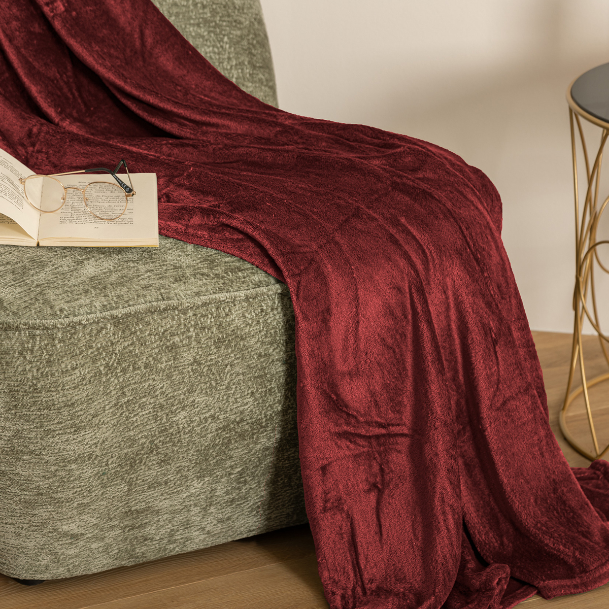 Κουβέρτα Καναπέ Fleece (130x180) A-S Ollis Red 156047T